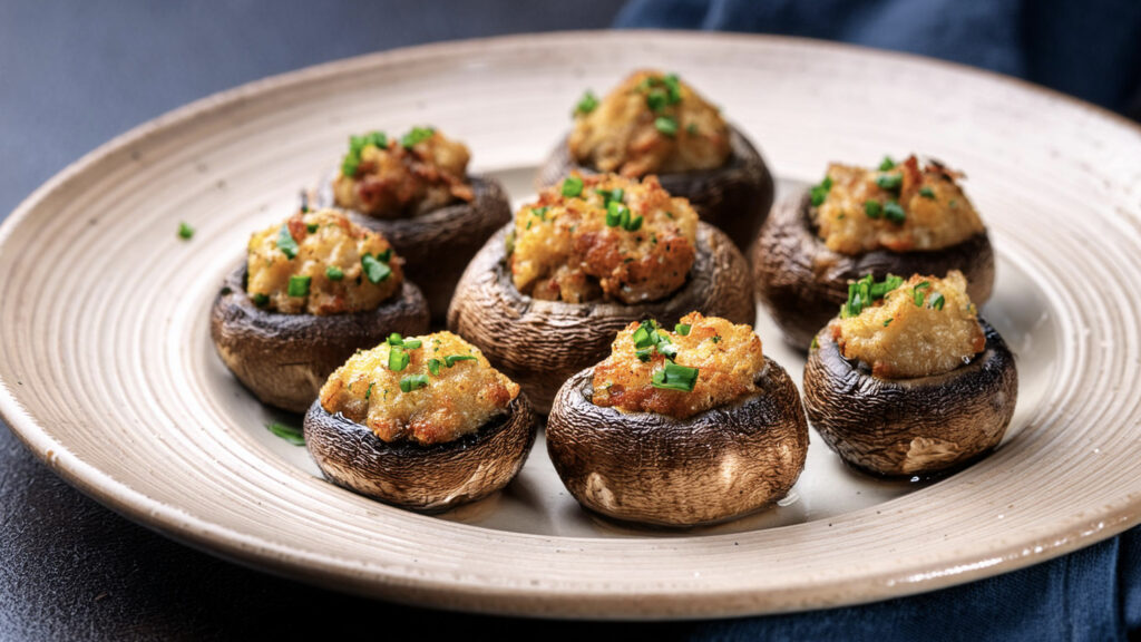 Air Fryer Stuffed Mushrooms