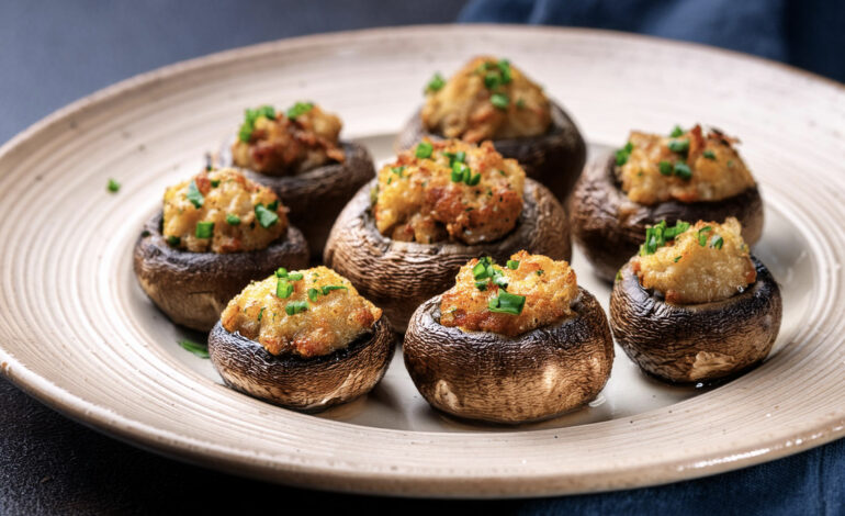 Air Fryer Stuffed Mushrooms