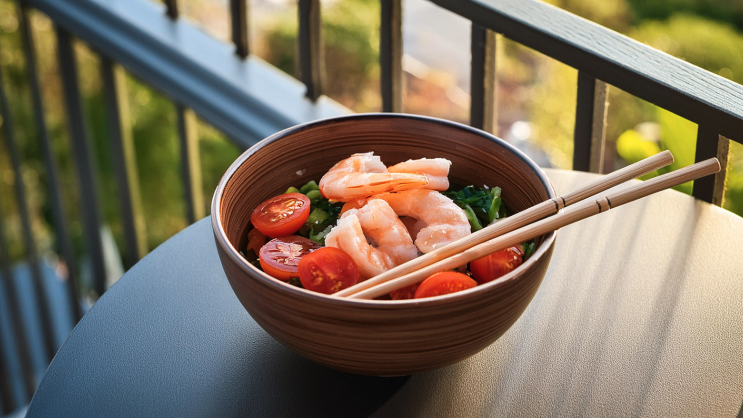 Shrimp Poke Bowl with sesame ginger sauce