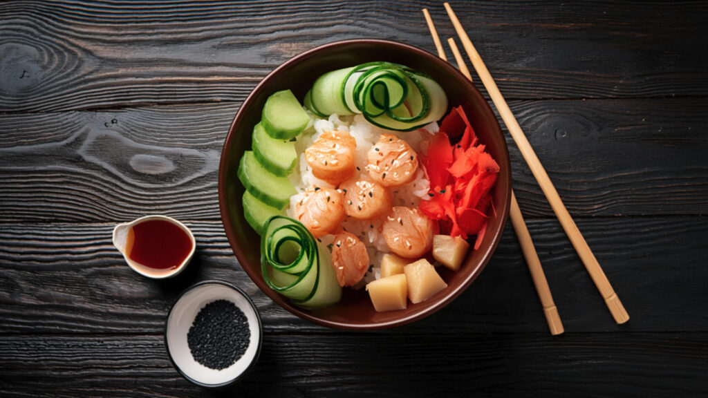 Spicy Scallop Poke Bowl