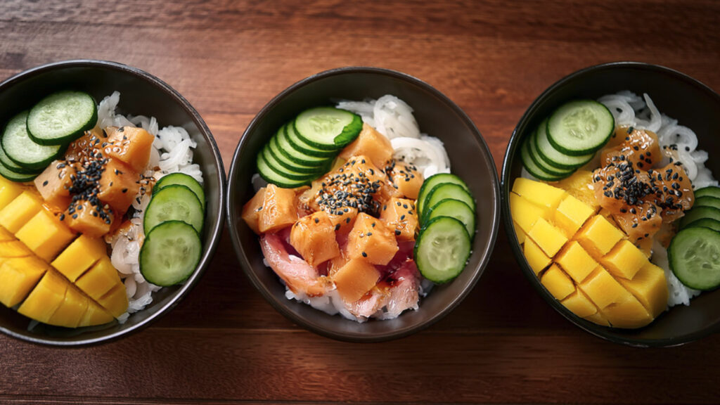 Yellowtail pineapple poke bowl